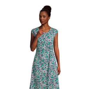 Lands' End Twist Front Fit and Flare Dress, Small